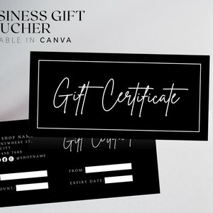 Sjabloon zakelijke cadeaubon, bewerkbare winkelcadeaubon, afdrukbare klantencoupon, spavoucher, saloncoupon, verrassingscadeaubon, BB58