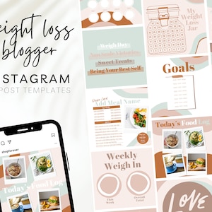 Planer odchudzania, Pastelowy post na Instagramie, Dziennik żywieniowy, Slimming World, Śledzenie utraty kilogramów, Weight Watchers, Różowe posty w mediach społecznościowych BB17