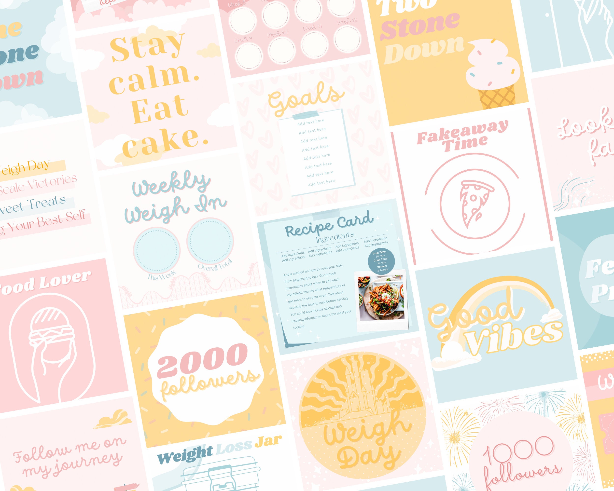 Pastel Instagram Post, Weight Loss Tracker, Theme Park Inspired