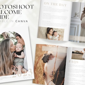 Editable Family Photoshoot Welcome Guide, Photography Pricing Book, Gender Reveal Photoshoot Brochure, Editable Photography Client Book BB56