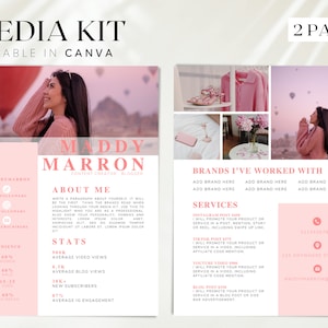 Instagram Media Kit, 2 Page influencer rates sheet, Blogger Resume sheet, Tik Tok influencer, YouTube Media kit, Influencer Press Kit, BB54