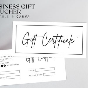 Business-Geschenkgutscheinvorlage, bearbeitbarer Shop-Geschenkgutschein, druckbarer Kundengutschein, Spa-Gutschein, Salongutschein, Überraschungsgeschenkkarte, BB58