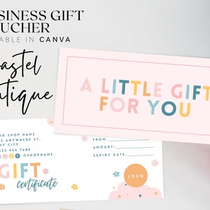 Plantilla de certificado de regalo empresarial, vale de regalo de tienda, cupón de cliente imprimible, vale de tienda, cupón de cliente, tarjeta de regalo pastel, BB76