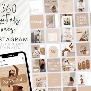 360 Neutral Engagement Post, Beige Instagram Template, Business, Aesthetic Engagement Post, Influencer Minimalist Affirmation posts, BB12