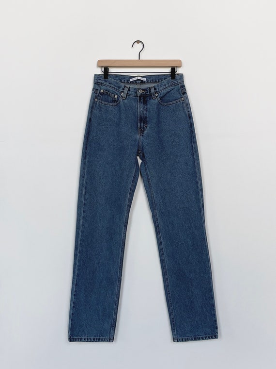 Tommy jeans high rise straight best sale leg jeans in midwash blue