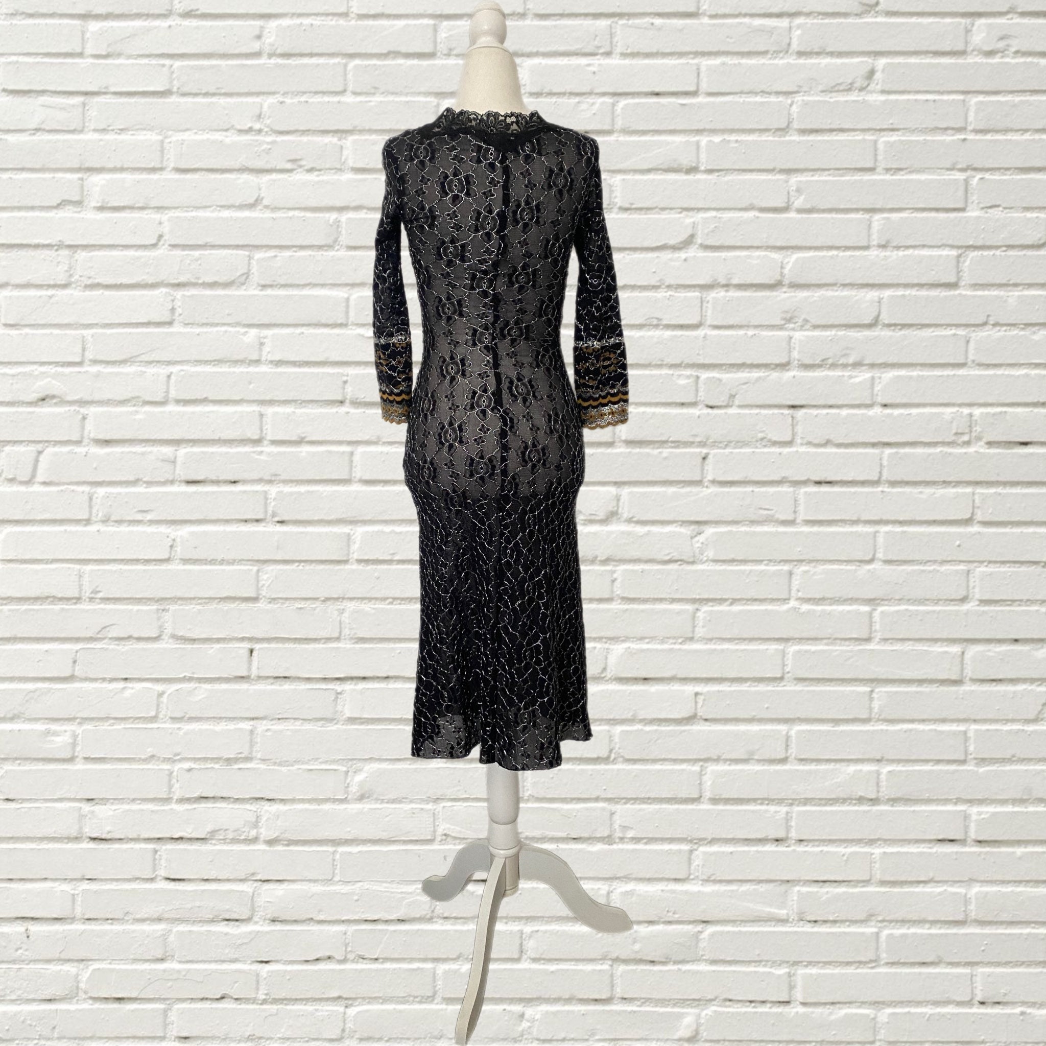 Vintage 90s Betsey Johnson Lace Dress Black Bodycon Midi, Metallic Thread (size Petite) - Etsy Vintage 90s Betsey Johnson Lace Dress Black Bodycon Midi, Metallic Thread (size Petite) - Etsy