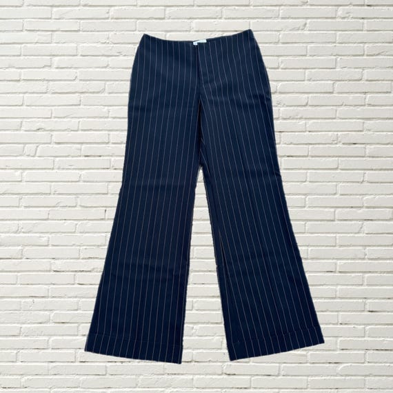 パンツ Stripe slacks 90's archive flare buggy Classic Striped Vintage Pants Women Horizontal Black Stripes