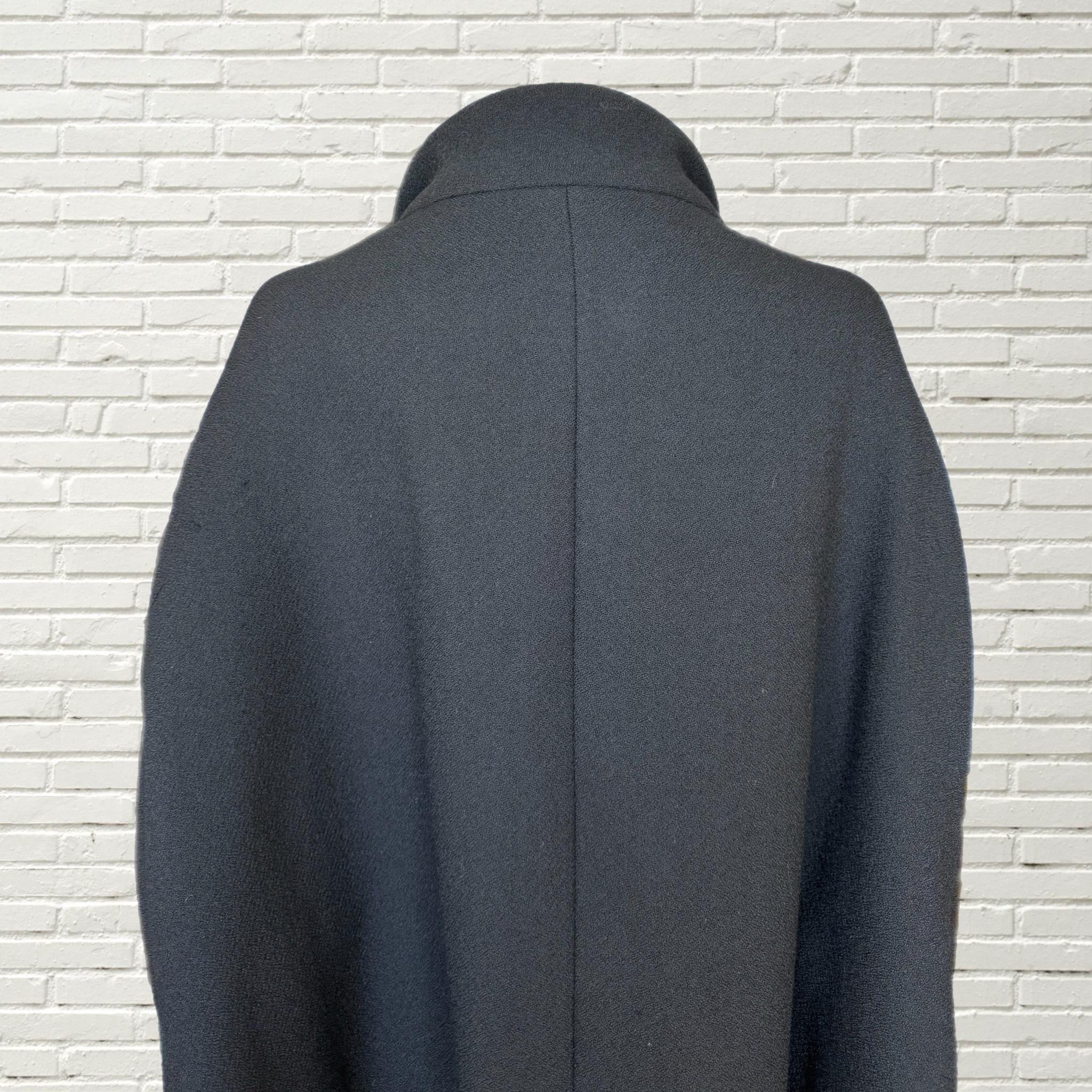 Vintage Y2K BALENCIAGA EDITIONS Black Wool Coat - Large Gold