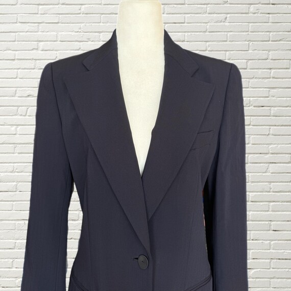 Vintage 80s - 90s Giorgio Armani Navy Blue Silk Blazer Jacket - Etsy