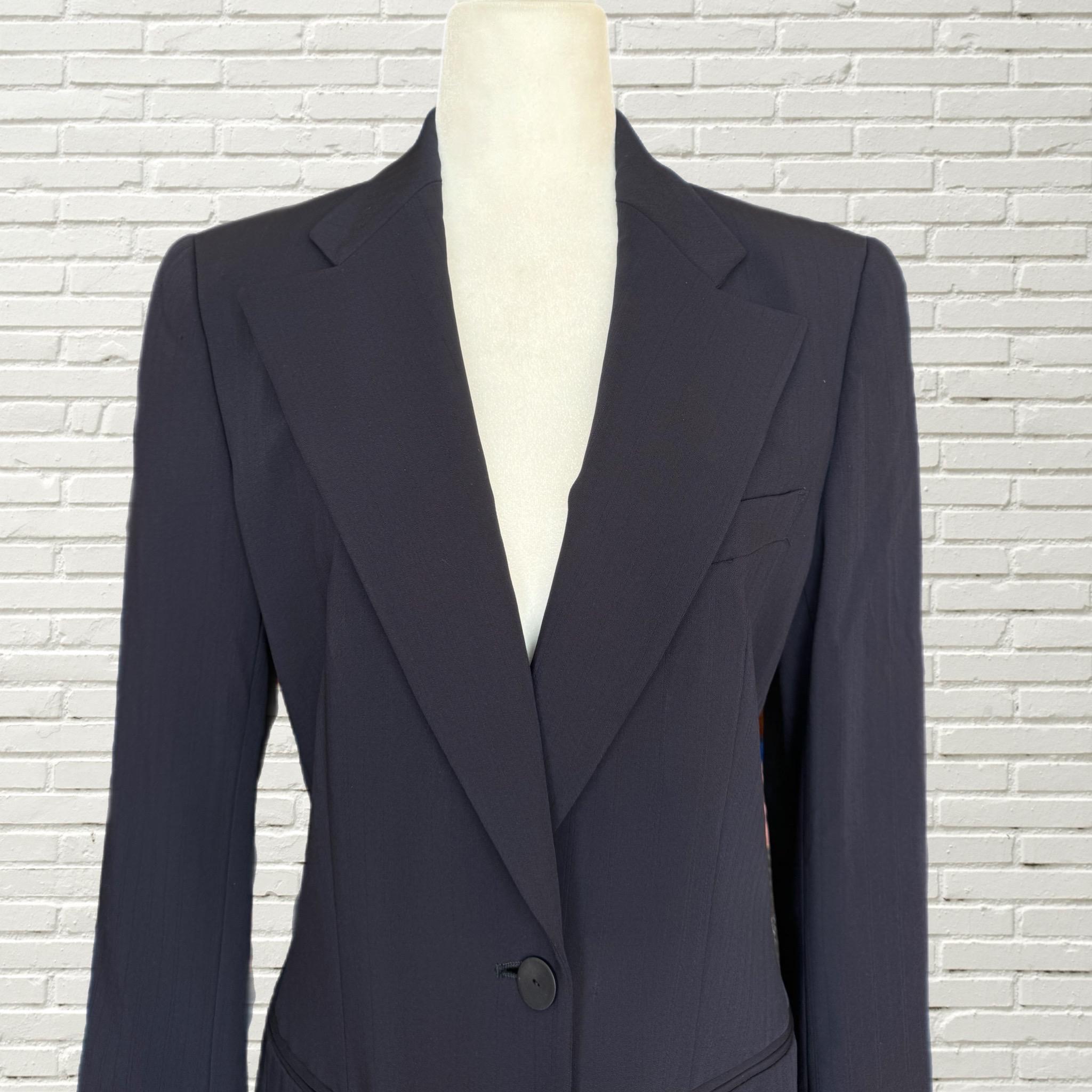 Vintage 80s - 90s Giorgio Armani Navy Blue Silk Blazer Jacket - Etsy