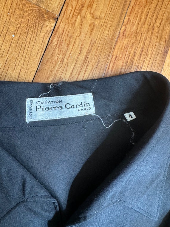Vintage 70s 80s PIERRE CARDIN Black cotton Semi-S… - image 6