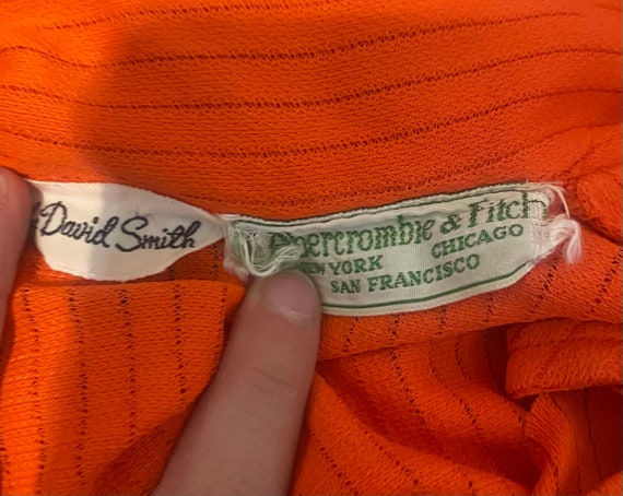 Vintage 70s Abercrombie and Fitch Orange Collared… - image 6