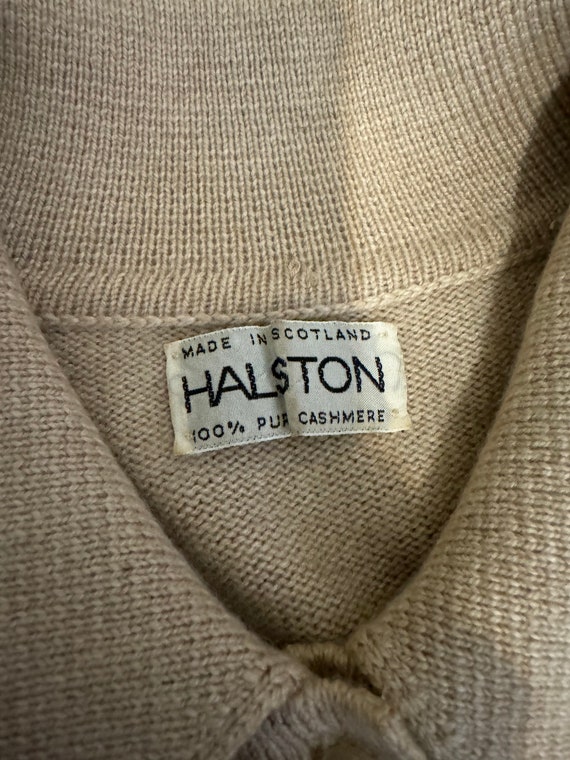 Vintage 70s HALSTON Beige Cashmere Maxi Dress - D… - image 7