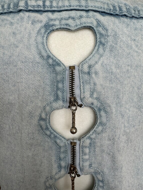 Vintage 80s - 90s Jordache Heart Cut Out Zipper L… - image 5