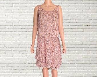 Vintage Y2K Anna Sui Dress – Silk Chiffon Pink Floral Flapper