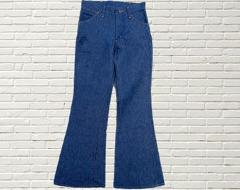 Vintage 70s Wrangler Bell Bottom Jeans - Low Mid Rise Flare Leg