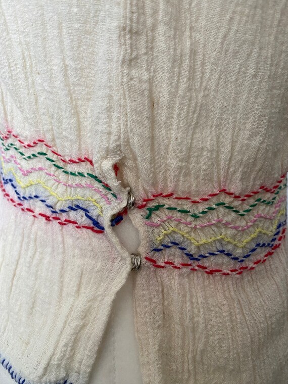 Vintage 70s Indian Cotton Gauze Blouse multicolor… - image 7