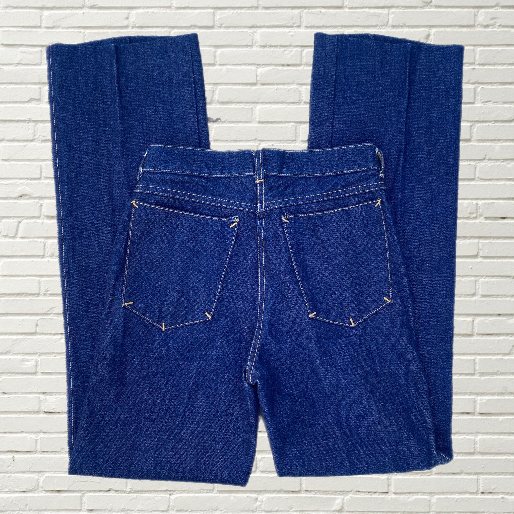 Vintage 70s Wide - Straight Leg Jeans by Chori, Dark Wash Denim 