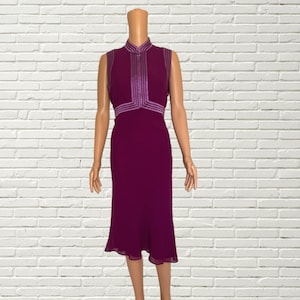 red dress for women a line Vintage 90s black silk evening dress with beaded fringing main image 1