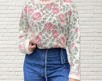 pink rose sweater