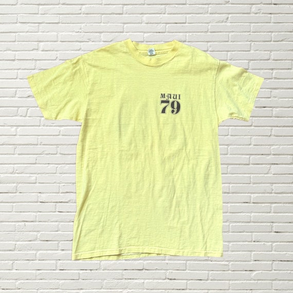 Vintage 70s Hawaii Maui T Shirt - yellow single s… - image 2