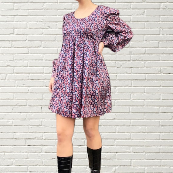 Vintage 70’s paisley babydoll mini dress - image 1