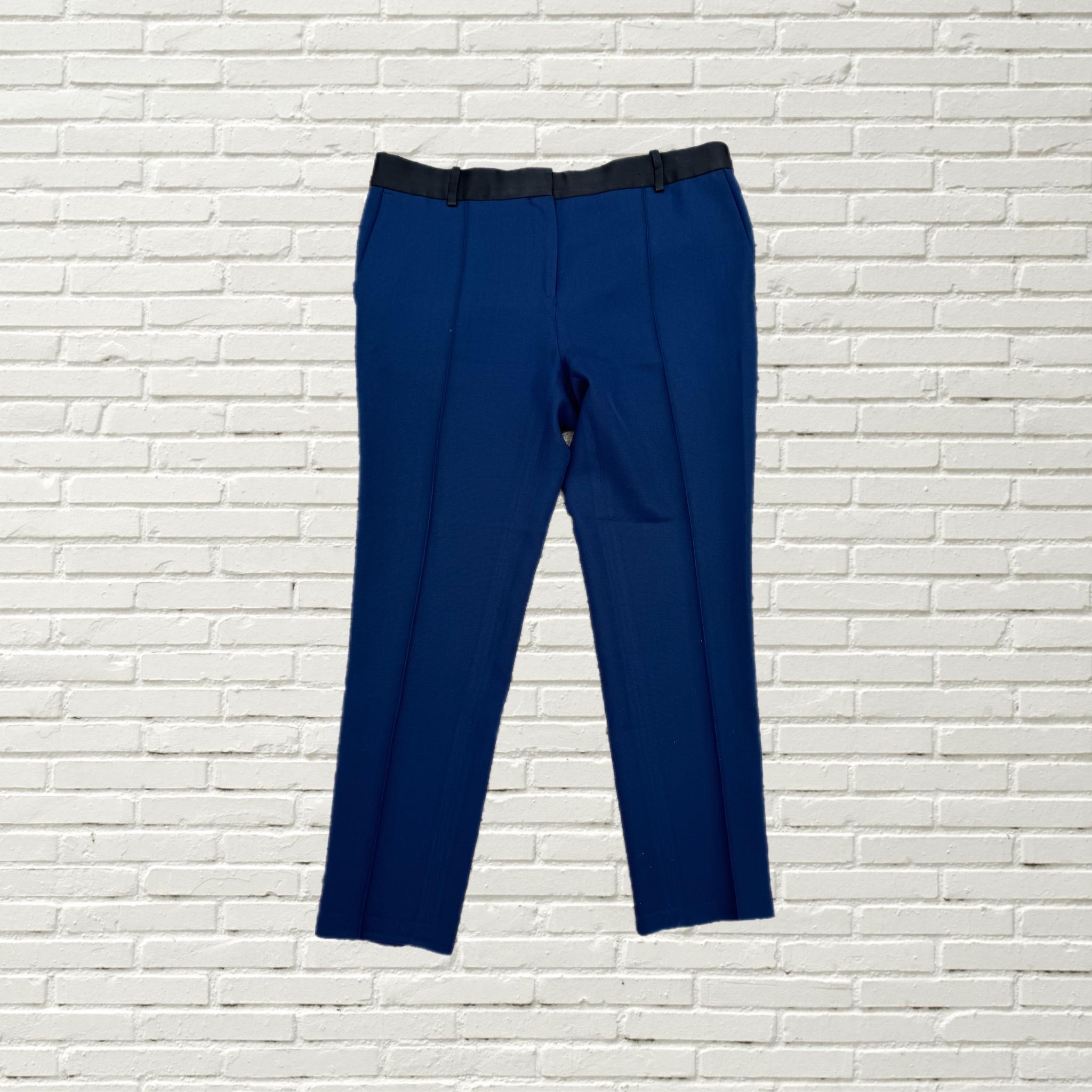CELINE セリーヌ パンツ（その他） 紺 38(S位) 4601825L0002 CELINE Blue Wool Trouser Black Silk Side Stripe - Size 44
