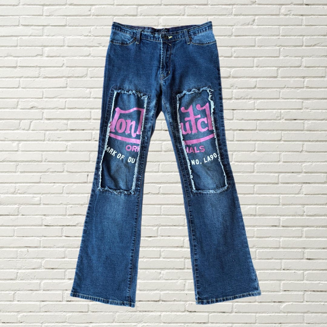 Jean baggy vintage Y2K décontracté taille haute en denim coupe ample