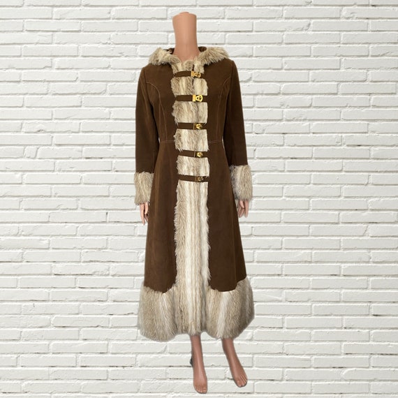 Vintage 70s Penny Lane Coat - Brown & Cream Fayz … - image 2