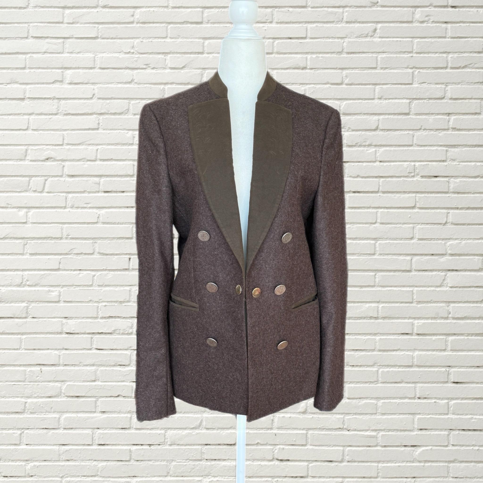 Vintage 70s Brown German Wool Blazer Jacket - COIN BUTTONS - Etsy