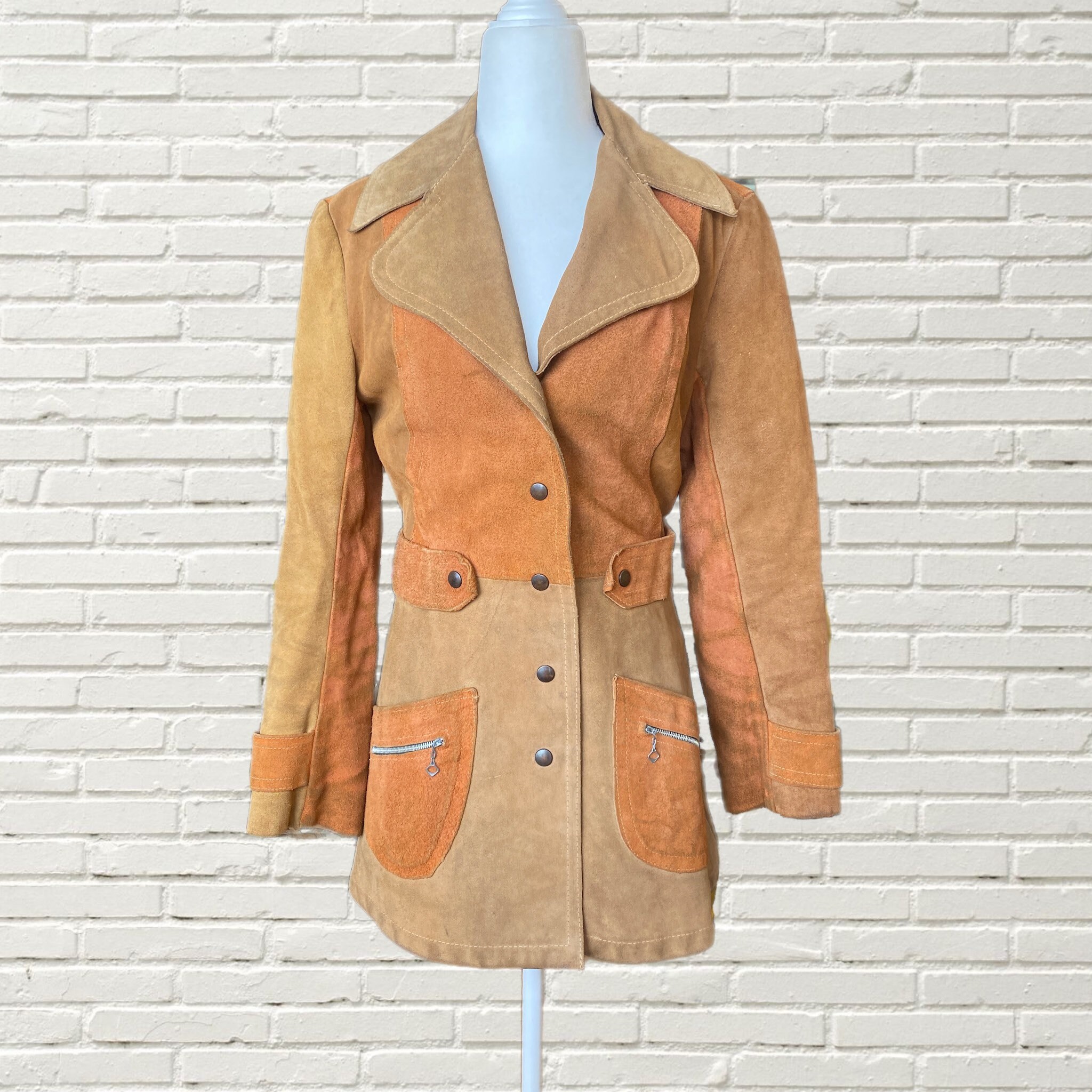 Patchwork suede jacket clearance