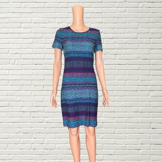 St. John Multicolor Stripe Knit Dress - Purple Blue Lnot Short Sleeve Cocktail  Dress Size 2 - Etsy