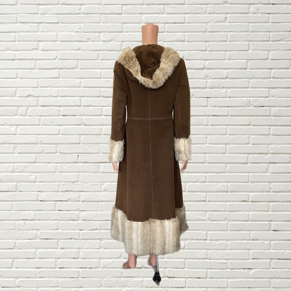 Vintage 70s Penny Lane Coat - Brown & Cream Fayz … - image 5