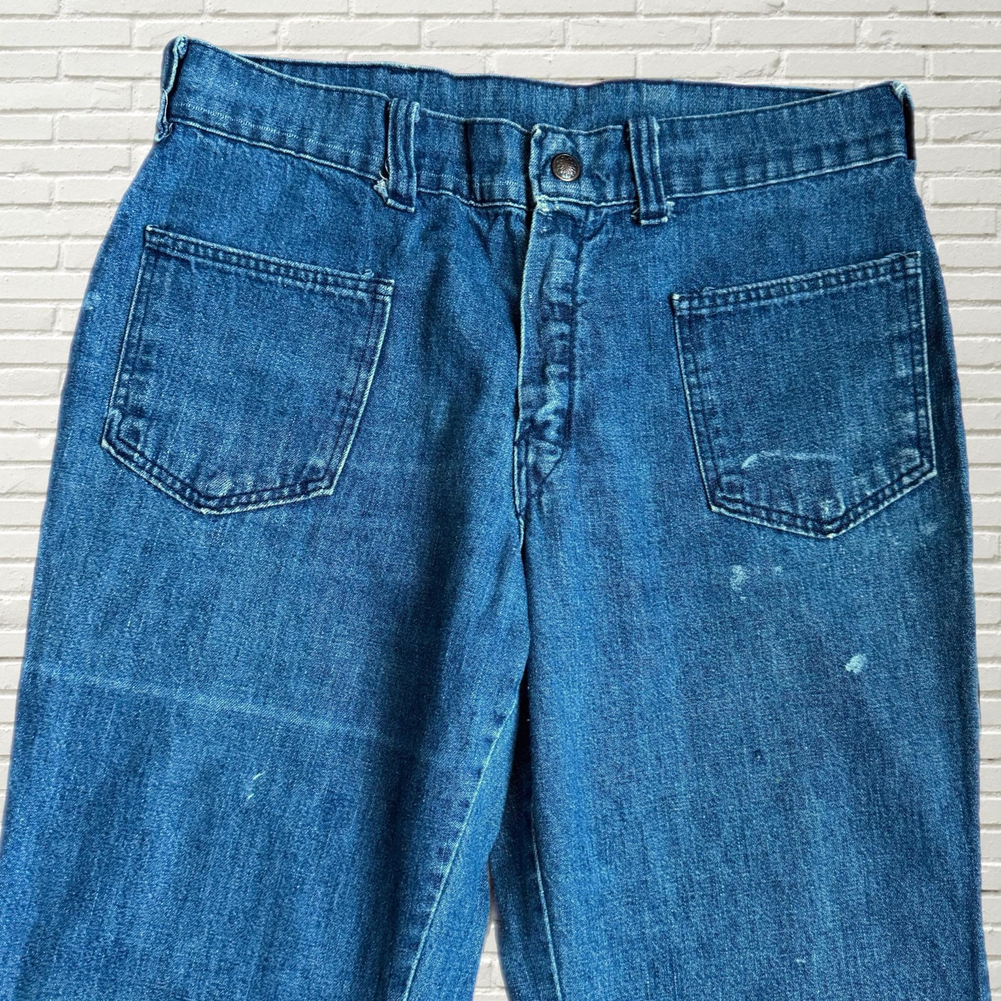 Vintage 70s Big Yank Bell Bottom Jeans - Mid Rise Paint
