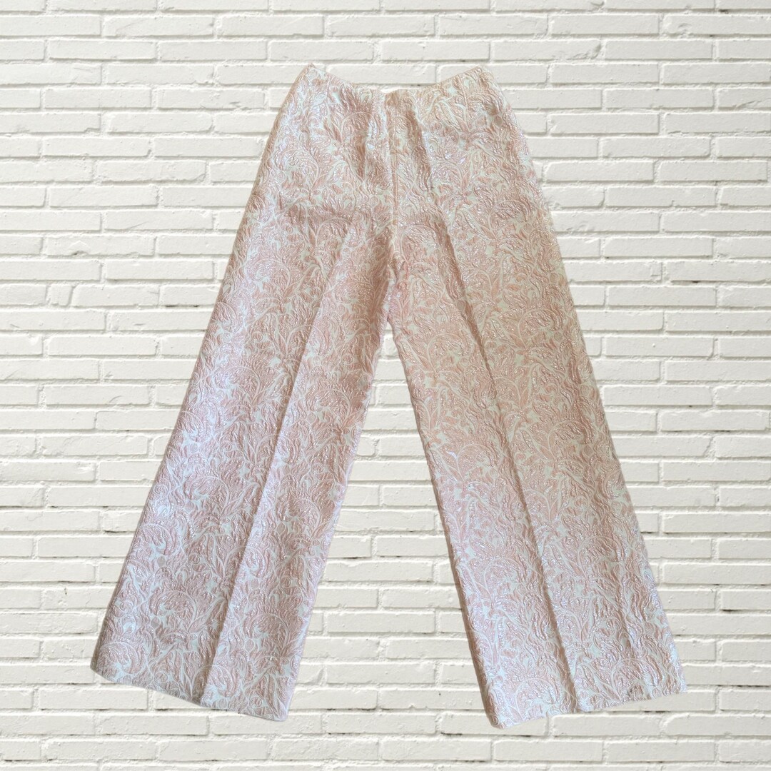 Palazzo Trousers in Antique White Print