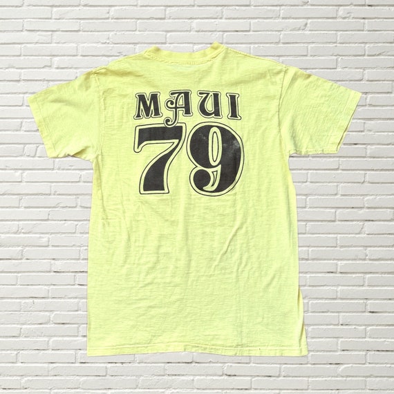 Vintage 70s Hawaii Maui T Shirt - yellow single s… - image 1