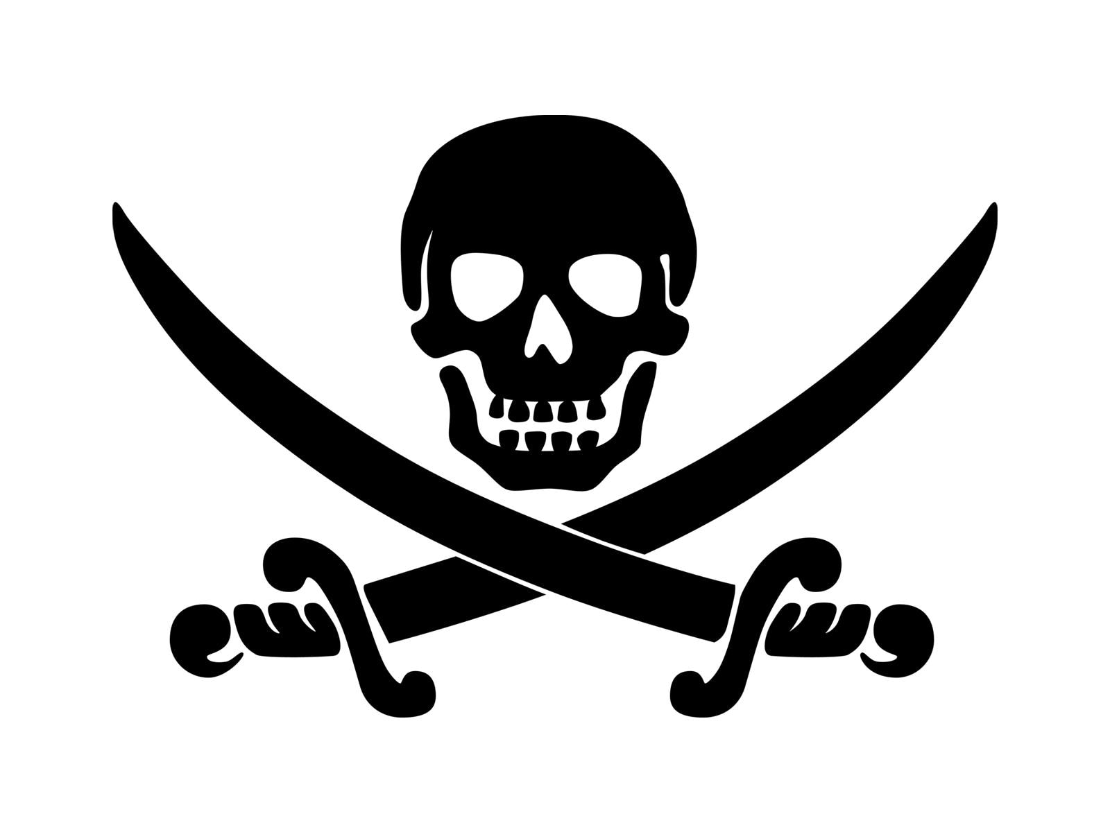 Jolly Roger Pirate Flag Skull and Swords Bones Halloween Nautical Vinyl ...