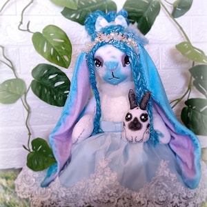 Princess- space bunny, handmade artist bear, OOAK bear, Rabbit plush, Custom bear. One of a kind gift