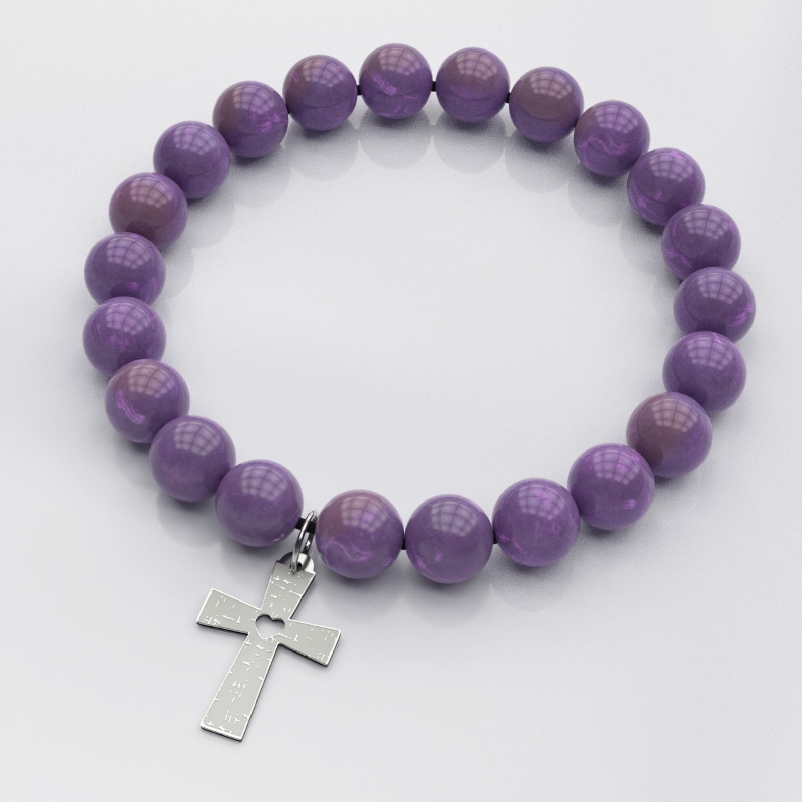 Beaded Bracelet With Christian Cross Etsy