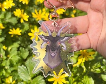 Gold Stamped Carnivore Goat 2.5” Acrylic Keychain