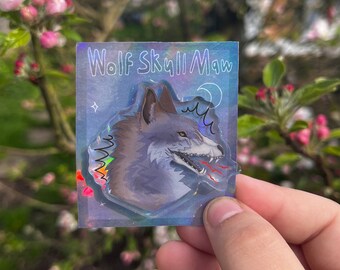 Wolf Skull Maw Acrylic Pin 2”