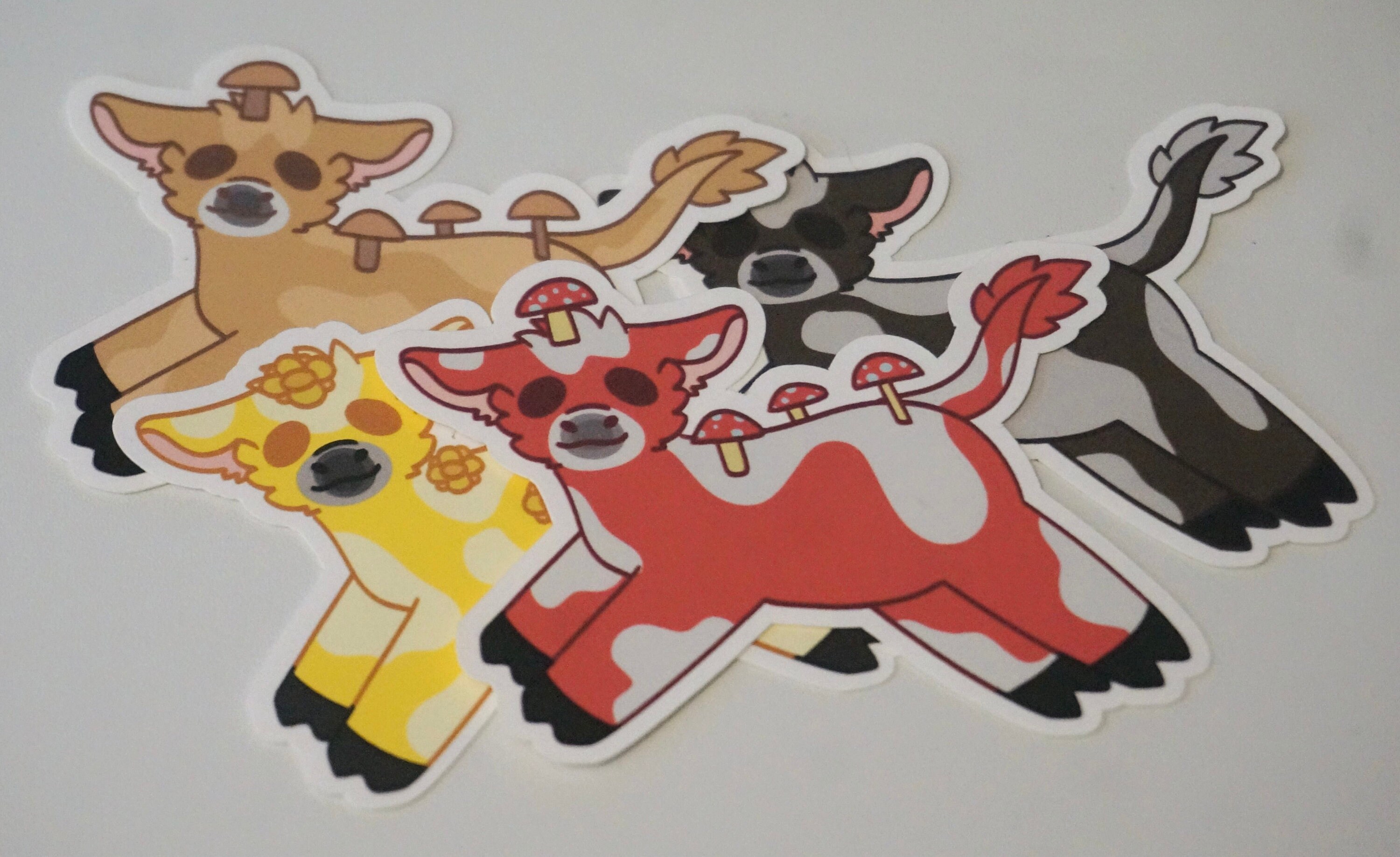 8cm Cow Mooshroom Moobloom Minecraft Sticker Glossy Matte Etsy