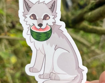 Watermelon Wolf Waterproof Vinyl Decal Sticker