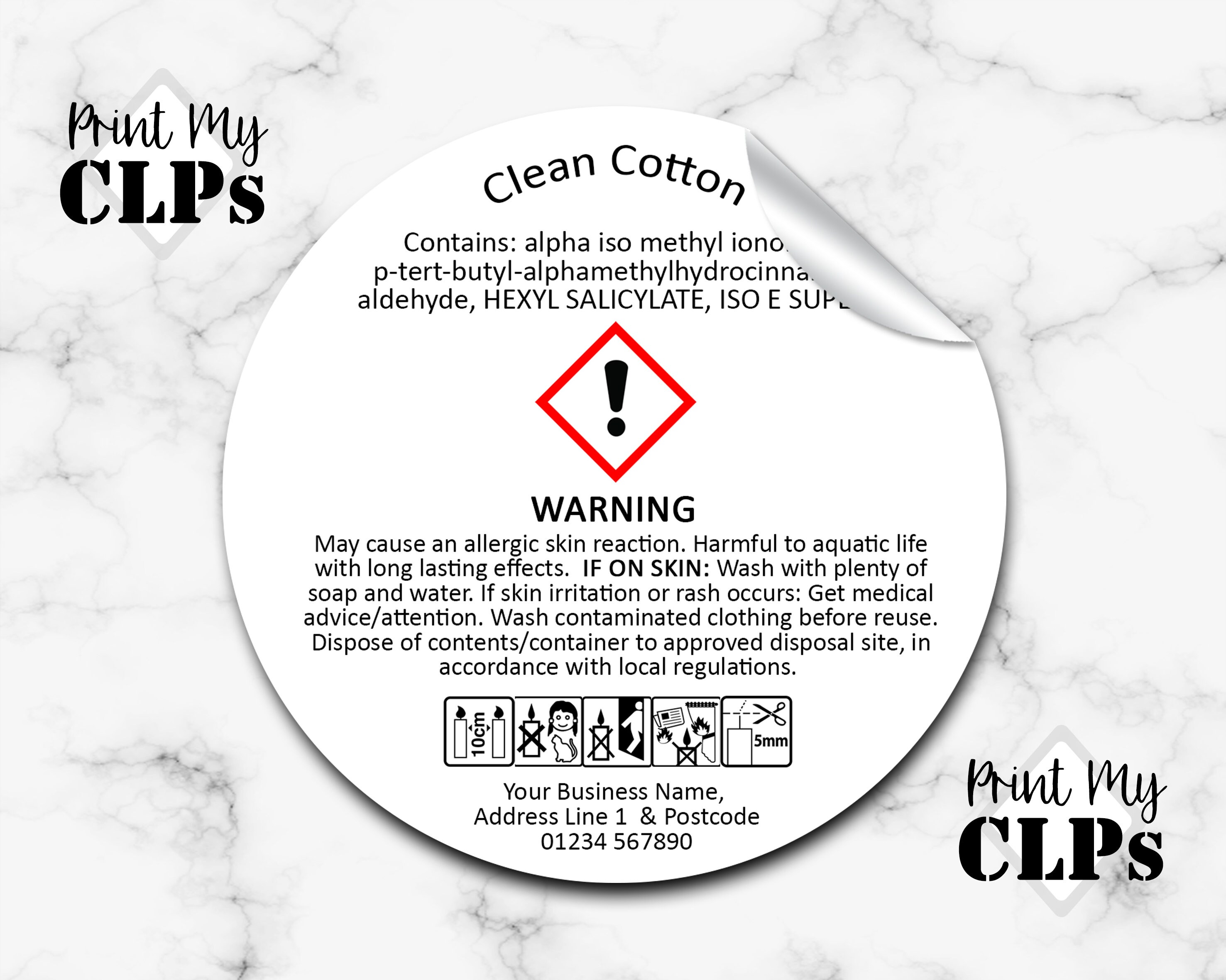 CLP Labels for Candles Round / Circle Labels 45mm Diameter Etsy