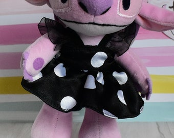 black polka dot satin dress for NuiMOs