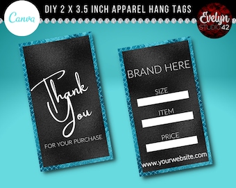 DIY Hang Tag Template, Boutique Hang Tag, Apparel Hang Tags, Clothing Hangs Tags,  DIY Editable Canva Template, Boutique Hang Tags