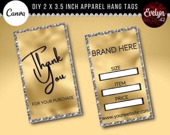 DIY Hang Tag Template, Boutique Hang Tag, Apparel Hang Tags, Clothing Hangs Tags,  DIY Editable Canva Template, Boutique Hang Tags