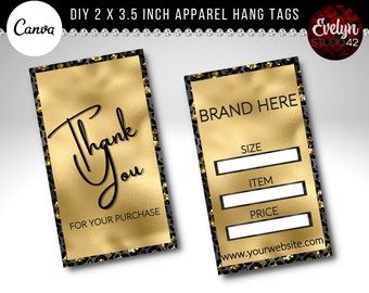 DIY Hang Tag Template, Boutique Hang Tag, Apparel Hang Tags, Clothing Hangs Tags,  DIY Editable Canva Template, Boutique Hang Tags