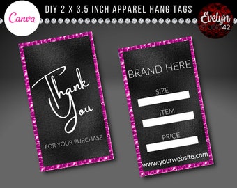 DIY Hang Tag Template, Boutique Hang Tag, Apparel Hang Tags, Clothing Hangs Tags,  DIY Editable Canva Template, Boutique Hang Tags