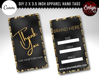 DIY Hang Tag Template, Boutique Hang Tag, Apparel Hang Tags, Clothing Hangs Tags,  DIY Editable Canva Template, Boutique Hang Tags